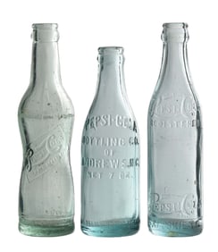 COLLECTION OF 3 PEPSI-COLA GLASS BOTTLES