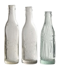 COLLECTION OF 3 PEPSI-COLA GLASS BOTTLES
