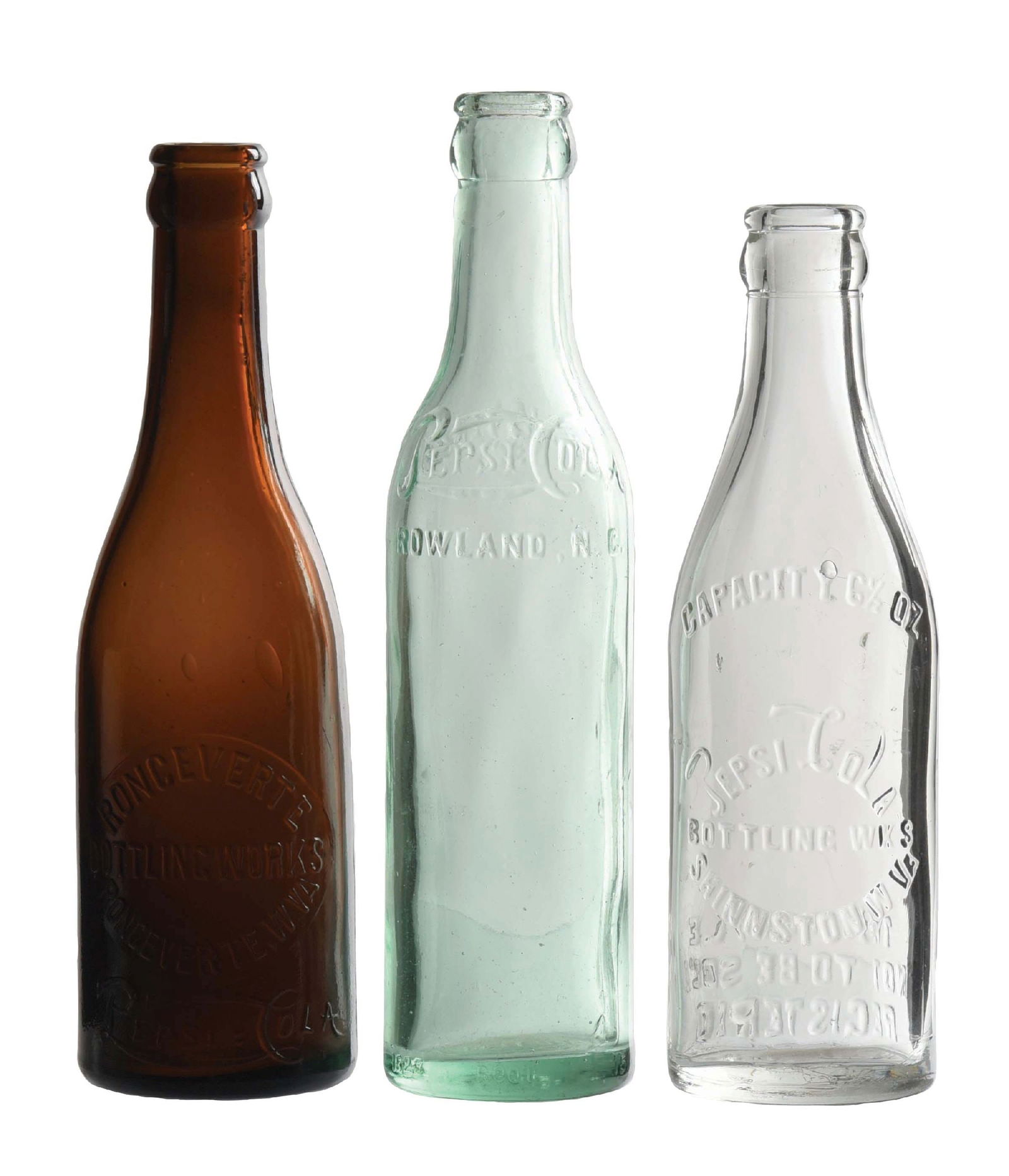 COLLECTION OF 3 PEPSI-COLA GLASS BOTTLES (1 of 9)