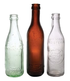 COLLECTION OF 3 PEPSI-COLA GLASS BOTTLES