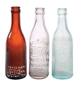COLLECTION OF 3 VINTAGE PEPSI-COLA BOTTLES