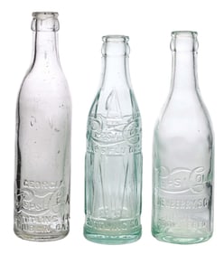 COLLECTION OF 3 PEPSI-COLA GLASS BOTTLES