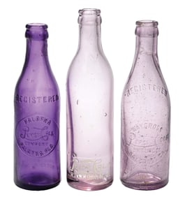 COLLECTION OF 3 PEPSI-COLA GLASS BOTTLES