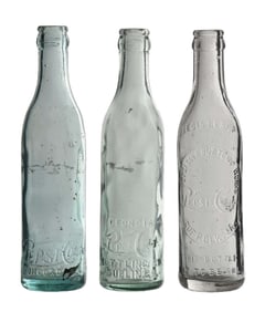 COLLECTION OF 3 PEPSI-COLA GLASS BOTTLES