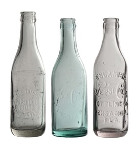 COLLECTION OF 3 PEPSI-COLA GLASS BOTTLES