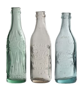 COLLECTION OF 3 PEPSI-COLA GLASS BOTTLES