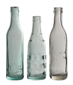 COLLECTION OF 3 PEPSI-COLA GLASS BOTTLES