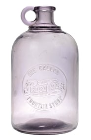 ONE GALLON PEPSI-COLA FOUNTAIN SERVICE ADVERTISING EMBOSSED GLASS JAR