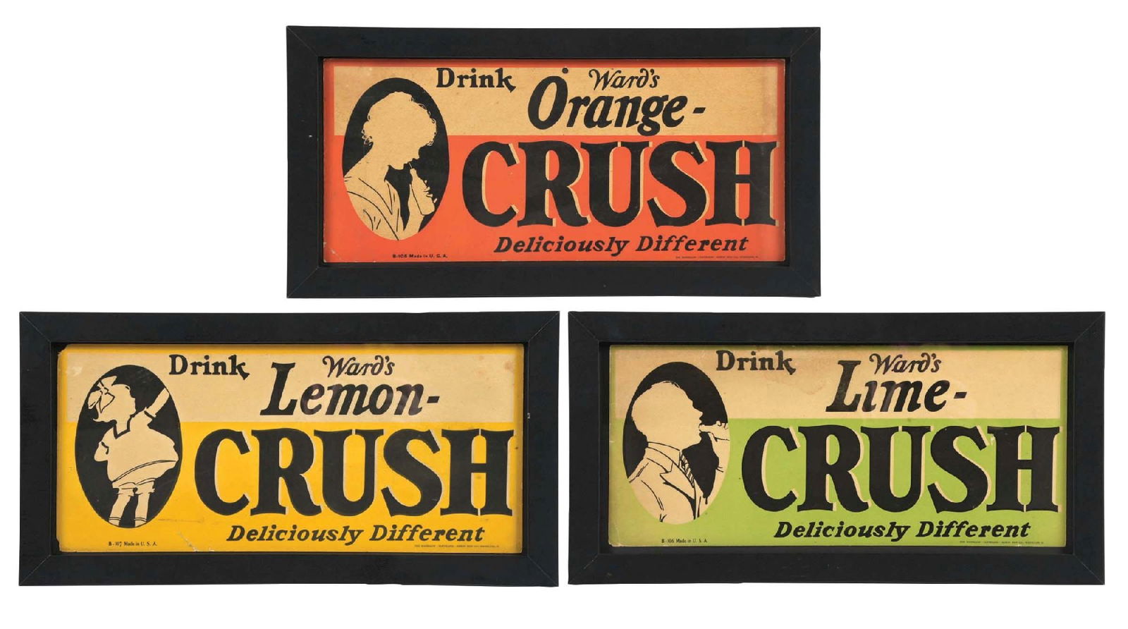 COLLECTION OF 3 WARD'S ORANGE, LEMON & LIME CRUSH SIGNS (1 of 7)