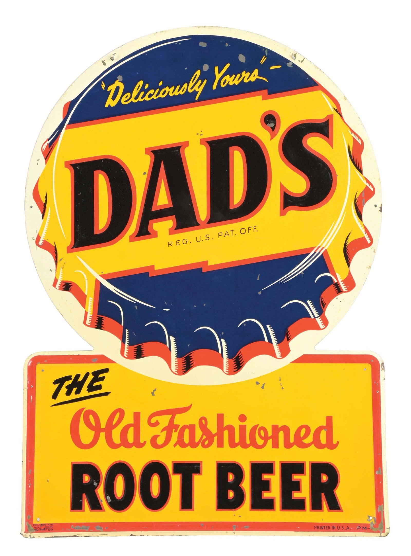 Dad's ROOT BEER ヴィンテージ 王冠型 ティンサイン 57cm Dad's Old Fashioned Root Beer Sign