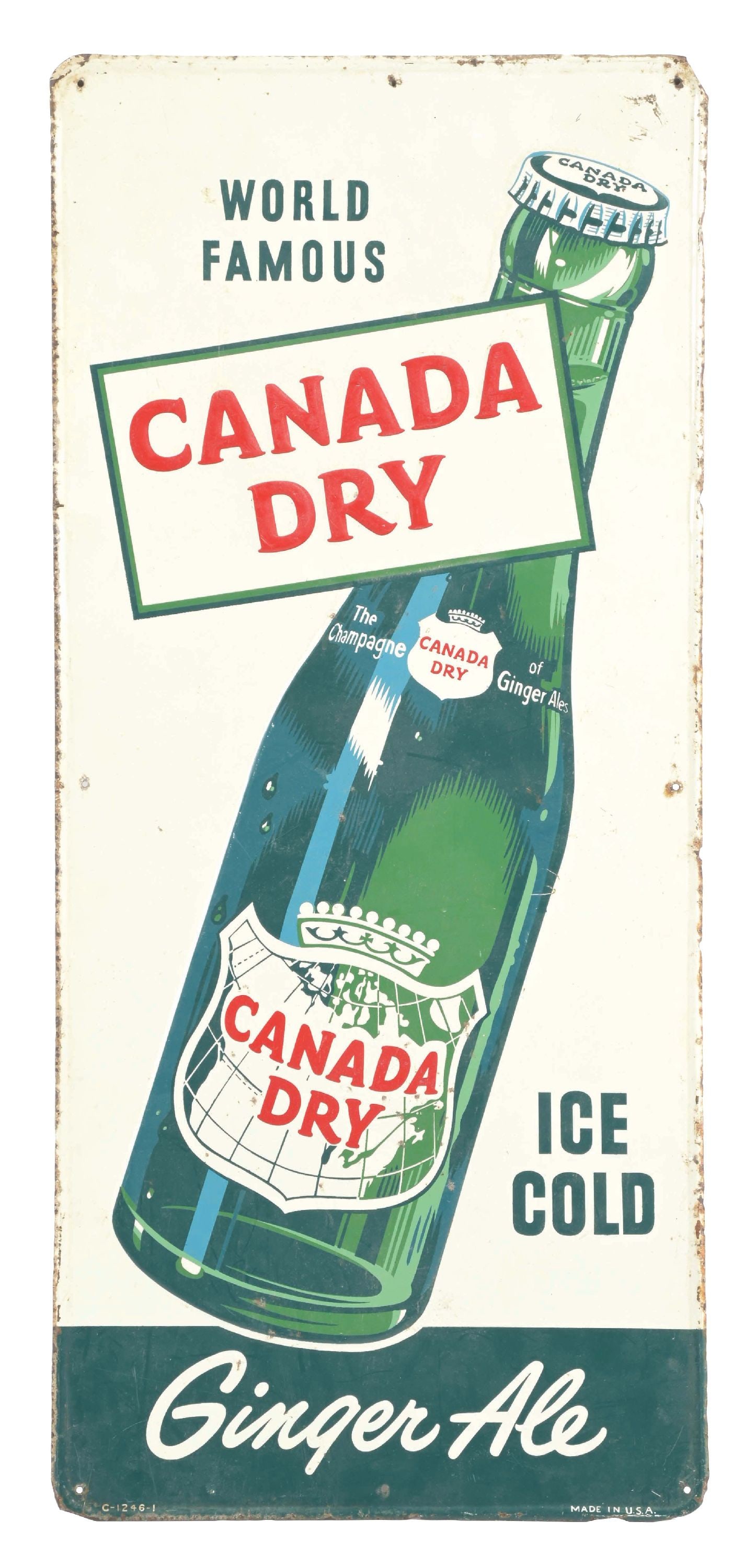 CANADA DRY GINGER ALE SIGN W/ BOTTLE GRAPHIC (1 of 4)
