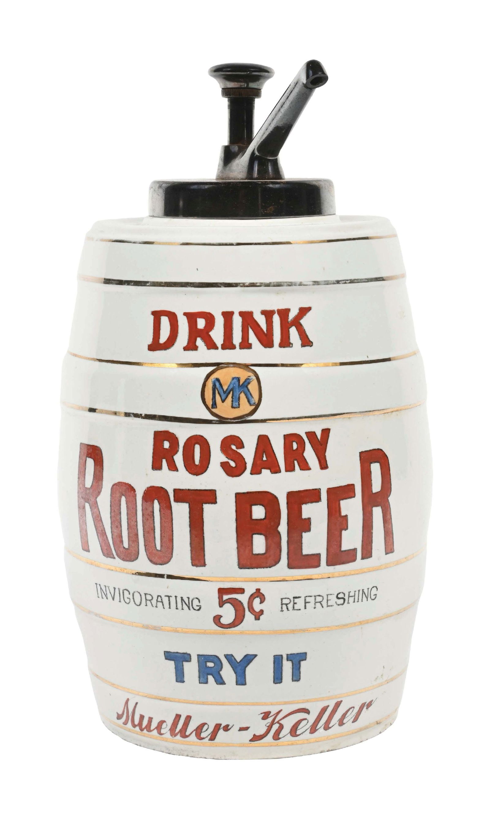 ROSARY ROOT BEER CERAMIC SYRUP DISPENSER (1 of 5)