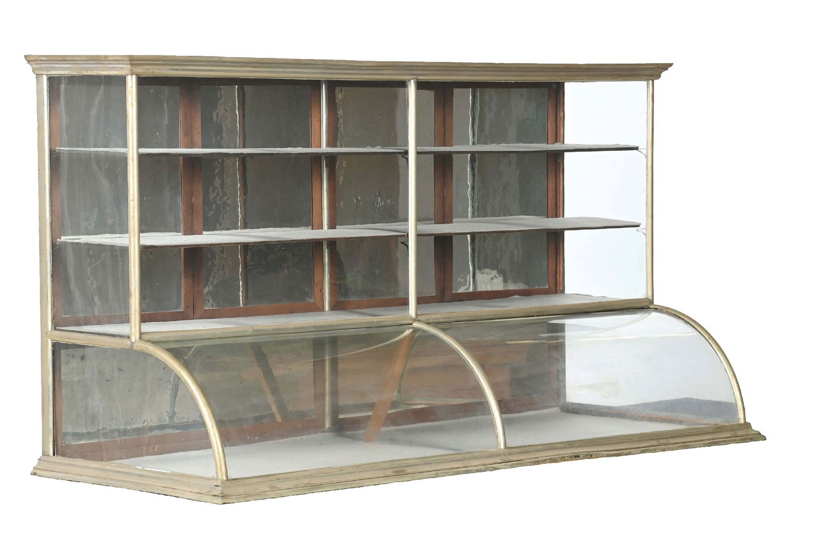 COUNTRY STORE CURVED GLASS HIGH-RISE SHOWCASE IN GERMAN SILVER (1 of 4)