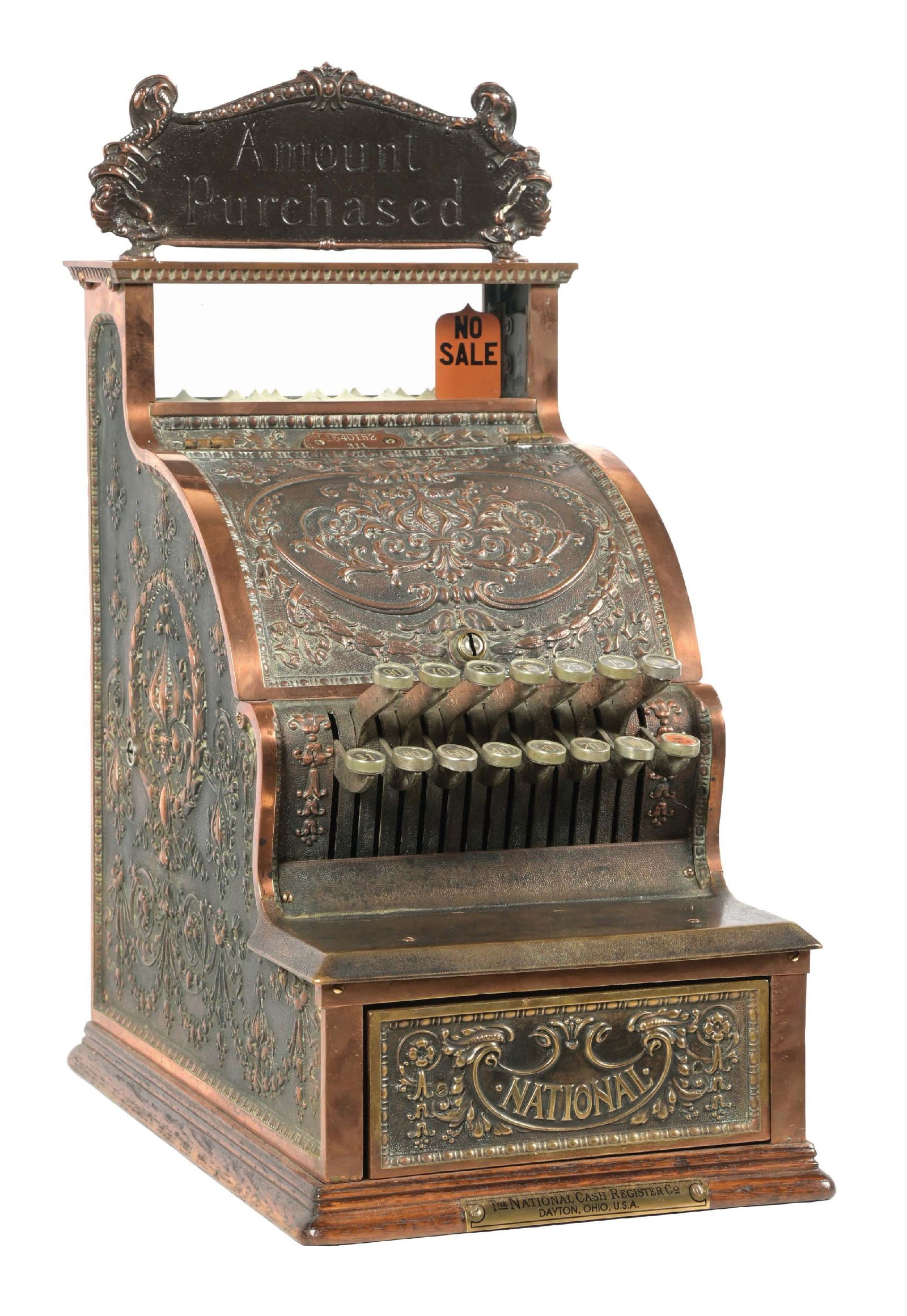 Ncr Model 2114 1906 Digital Brass Cash Register