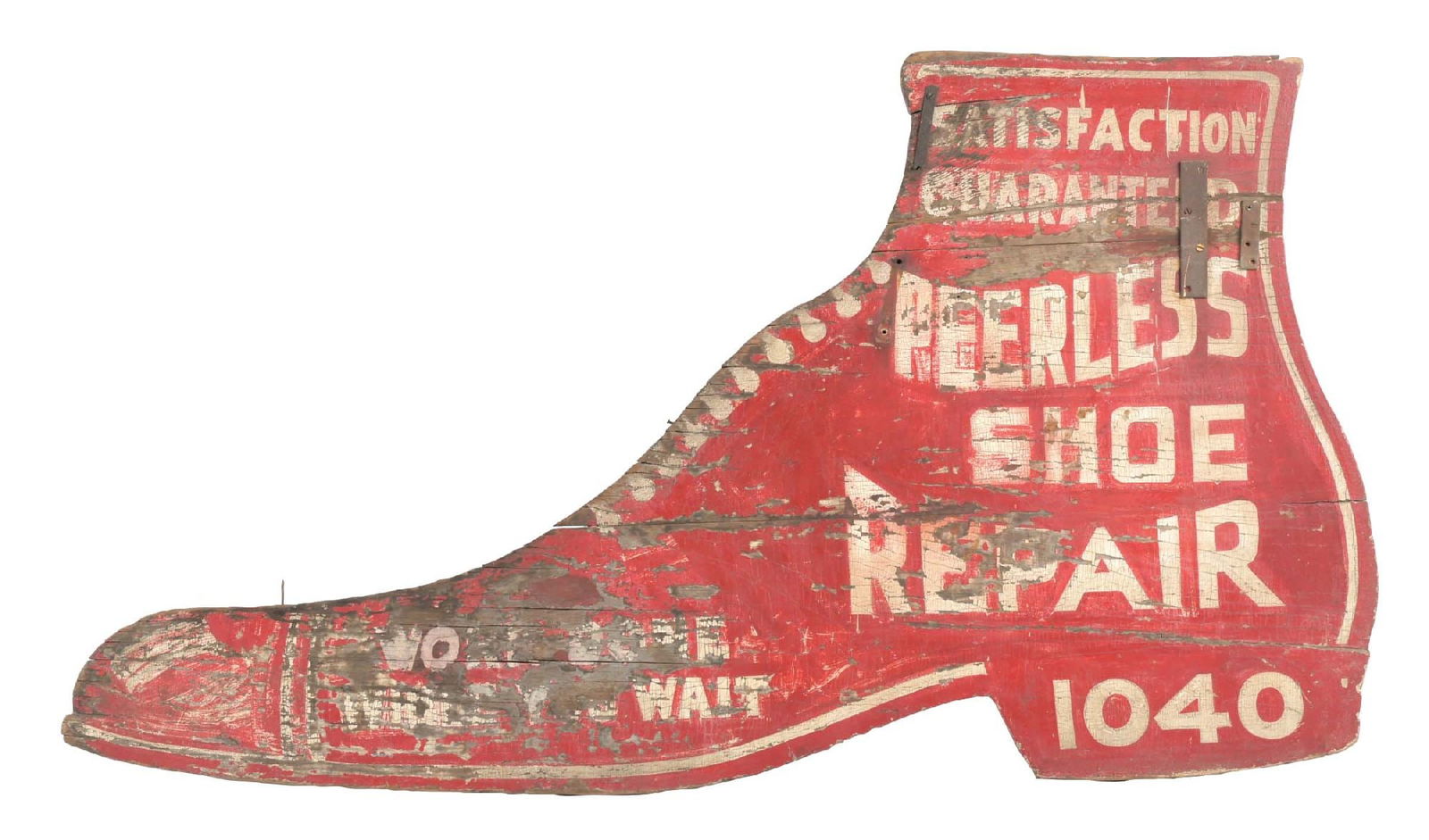PEERLESS SHOE REPAIR WOOD TRADE SIGN (1 of 2)