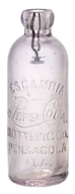 ESCAMBIA PEPSI-COLA BOTTLING CO PENSACOLA FLA EMBOSSED GLASS BOTTLE