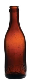 ALTERED AMBER PEPSI-COLA GLASS BOTTLE