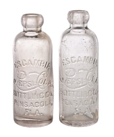 COLLECTION OF 2 HUTCHINSON STYLE PEPSI-COLA BOTTLES