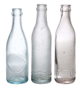 COLLECTION OF 2 PEPSI-COLA GLASS BOTTLES
