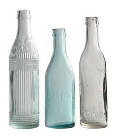 COLLECTION OF 3 PEPSI-COLA GLASS BOTTLES