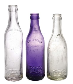 COLLECTION OF 3 PEPSI-COLA GLASS BOTTLES