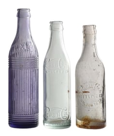 COLLECTION OF 3 PEPSI-COLA GLASS BOTTLES
