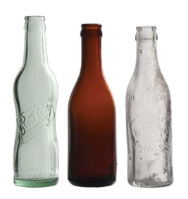COLLECTION OF 3 PEPSI-COLA GLASS BOTTLES