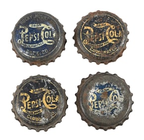 COLLECTION OF 4 PEPSI-COLA BOTTLE CAPS