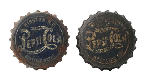 COLLECTION OF 2 PEPSI-COLA BOTTLE CAPS