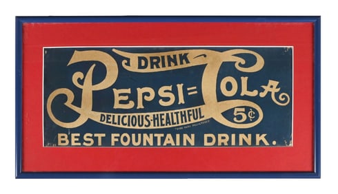 PEPSI-COLA "DELICIOUS - HEALTHFUL" SIGN