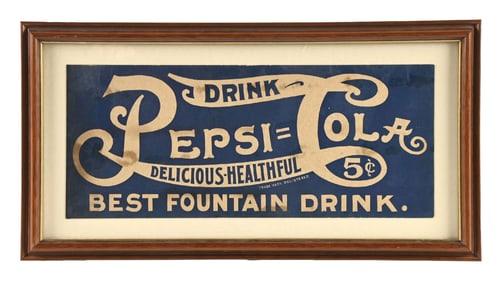 EARLY PEPSI-COLA 5¢ "BEST FOUNTAIN DRINK" SIGN