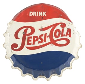 DRINK PEPSI-COLA BOTTLE CAP SIGN