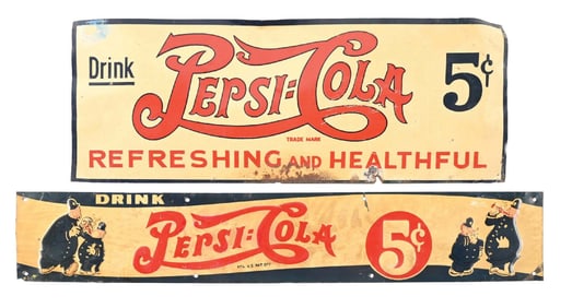 COLLECTION OF 2 PEPSI-COLA 5¢ SIGNS