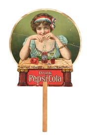 PEPSI-COLA HAND FAN W/ WOMAN GRAPHIC
