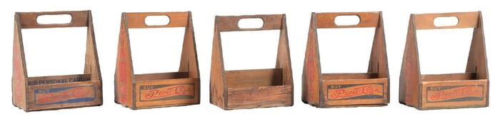 COLLECTION OF 5 PEPSI-COLA BOTTLE CARRIERS