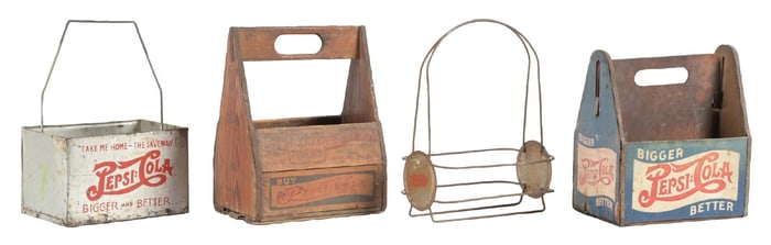 COLLECTION OF 4 PEPSI-COLA BOTTLE CARRIERS