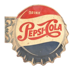 PEPSI-COLA BOTTLE CAP FLANGE SIGN