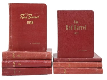 COLLECTION OF 8 "THE RED BARREL" BOOKS FROM ES CANDLER