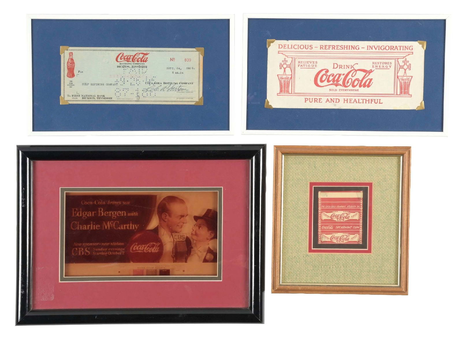 COLLECTION OF 4 COCA-COLA ADVERTISEMENTS (1 of 2)