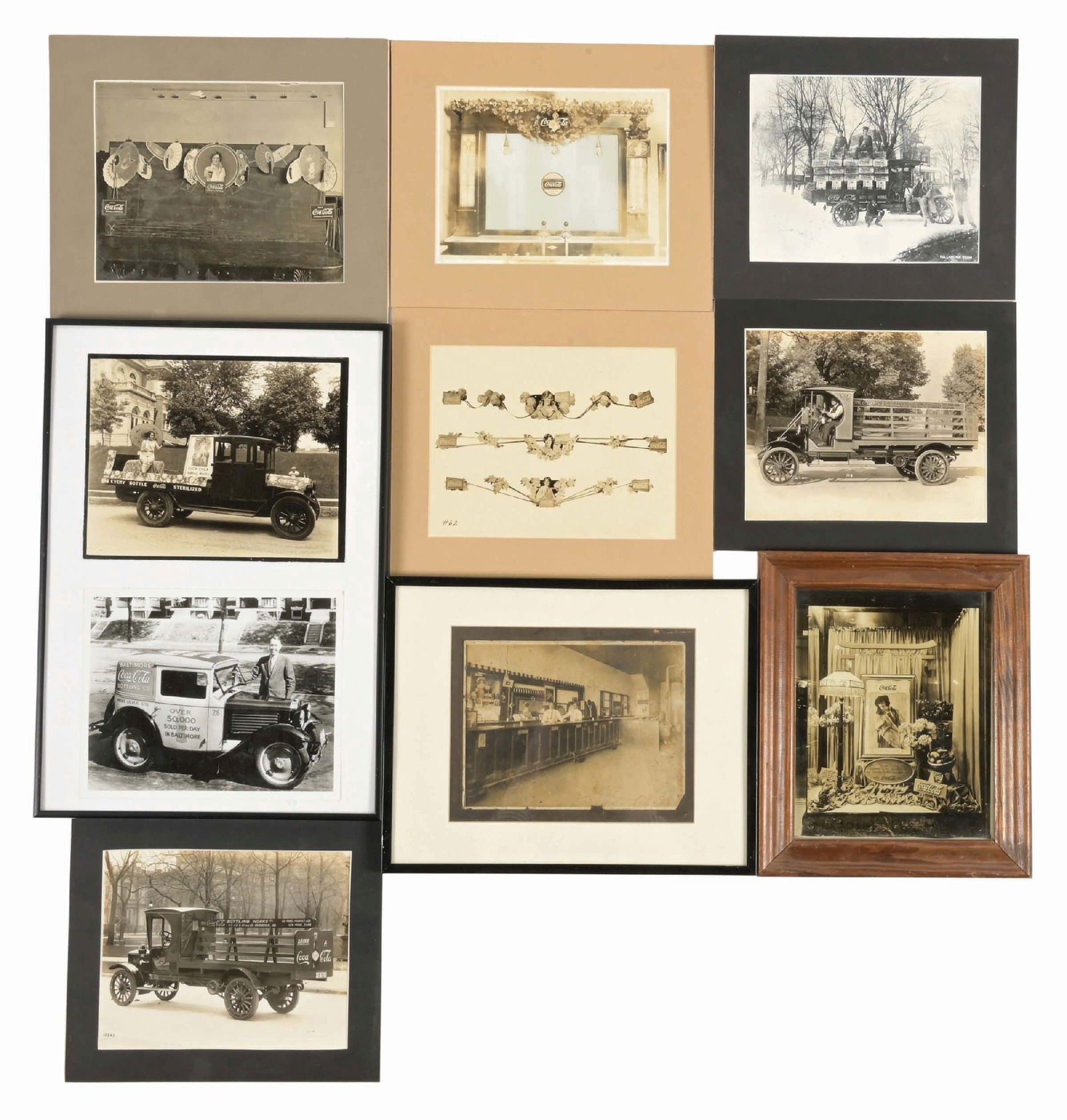 COLLECTION OF 9 VINTAGE COCA-COLA BLACK & WHITE PHOTOGRAPHS (1 of 2)