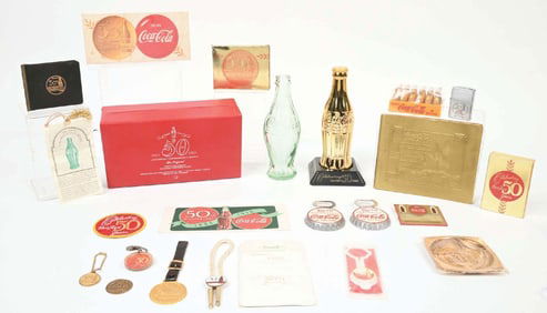 COLLECTION OF COCA-COLA 50TH ANNIVERSARY ITEMS