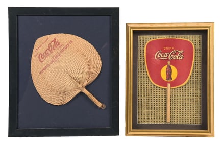 COLLECTION OF 2 COCA-COLA HAND FANS