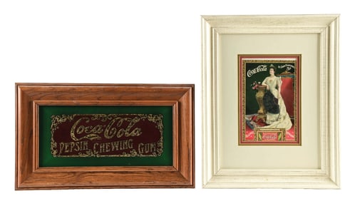 PAIR OF COCA-COLA SIGN AND COUPON