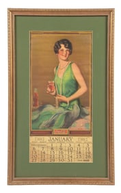 1929 COCA-COLA CALENDAR W/ WOMAN GRAPHIC