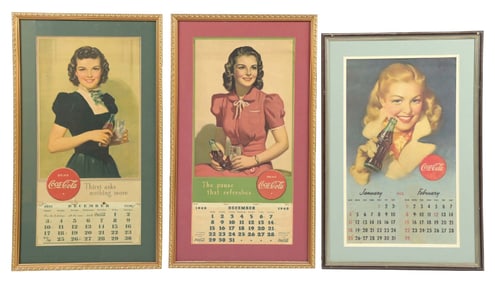 COLLECTION OF 3 COCA-COLA CALENDARS