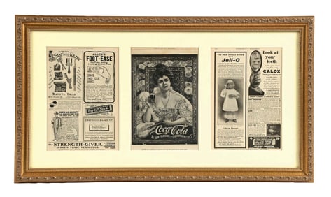 FRAMED COCA-COLA ADVERTISEMENTS FROM LESLIE'S MAGAZINE