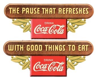 COLLECTION OF 2 COCA-COLA DIE-CUT CARDBOARD SIGNS