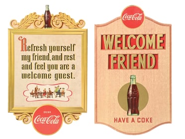 COLLECTION OF 2 COCA-COLA CARBOARD SIGNS