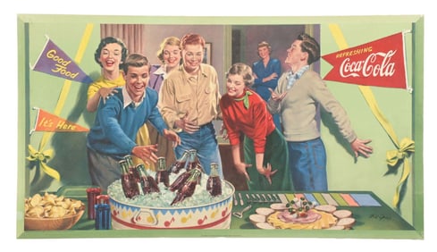 COCA-COLA REFRESHING GOOD FOOD CARDBOARD SIGN