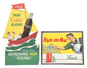 COLLECTION OF 2 COCA-COLA CARDBOARD SIGNS